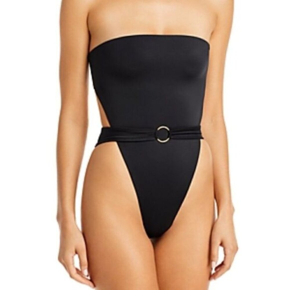 Joues de Sable Amanda One-Piece Strapless Swimsuit Midnight Blue M NWT